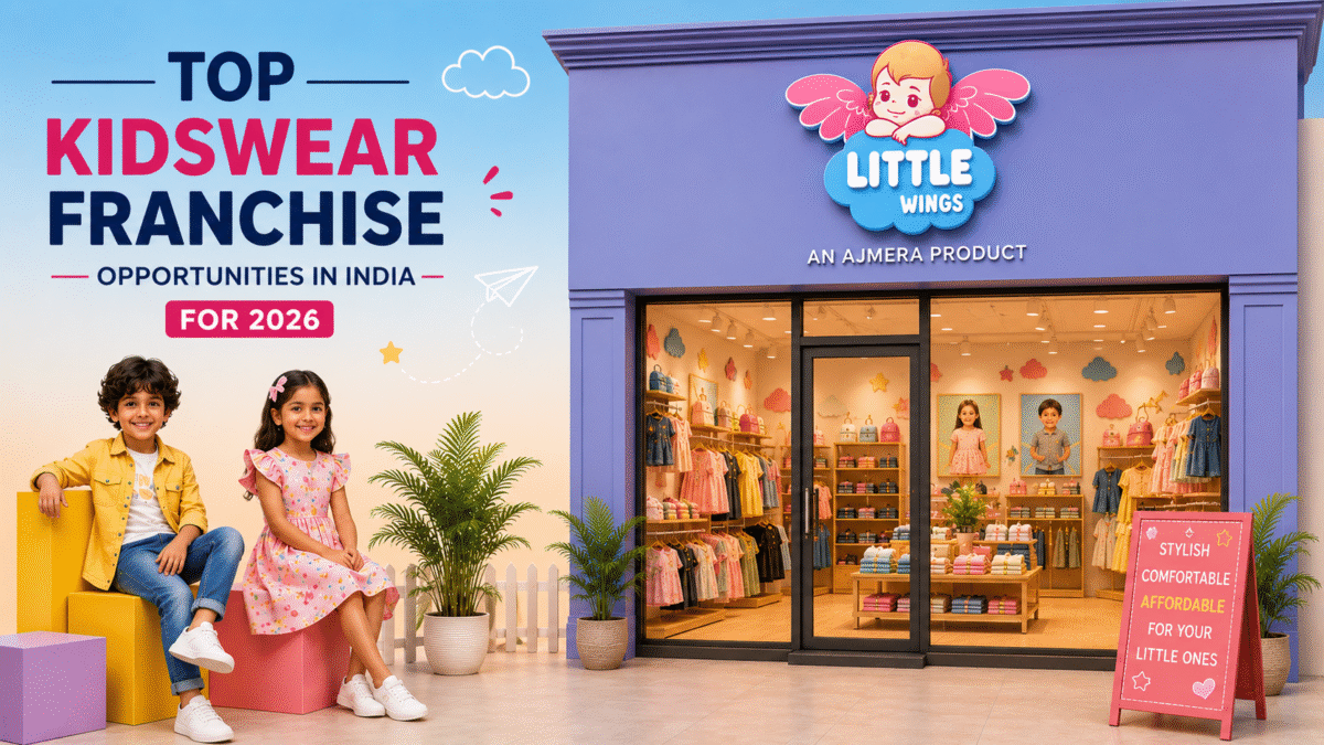 Little Wings kidswear franchise store with trendy children’s clothing and branding for top kidswear franchise opportunities in India for 2026.