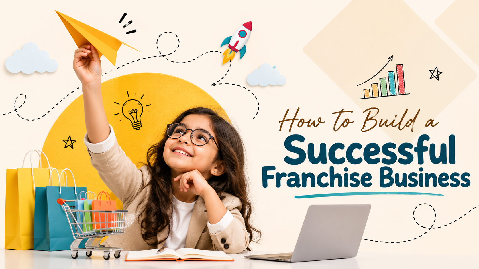 Child dreaming big with creative play, representing Franchise Business Opportunities in India and how to build a successful franchise business.
